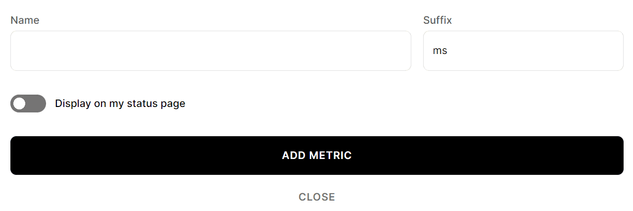 Add metric form