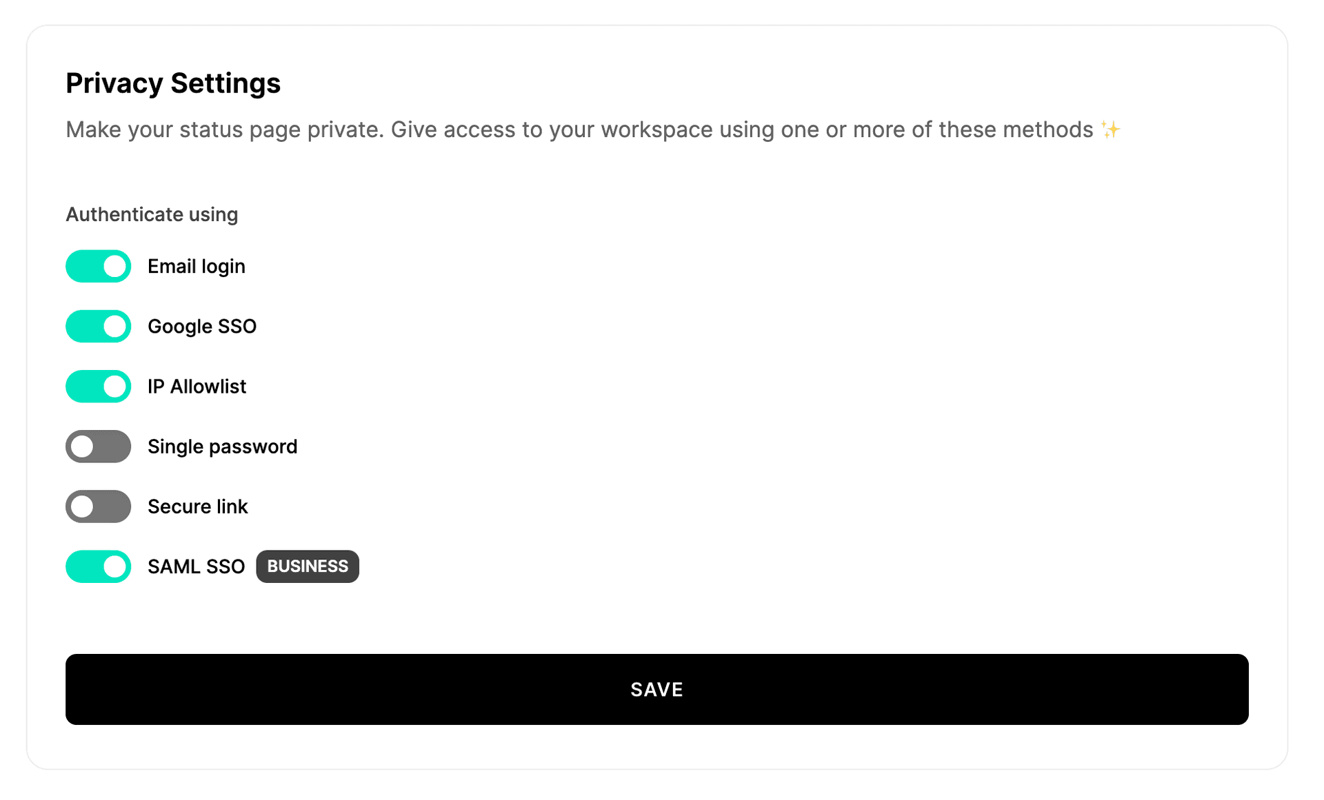 Choose privacy option